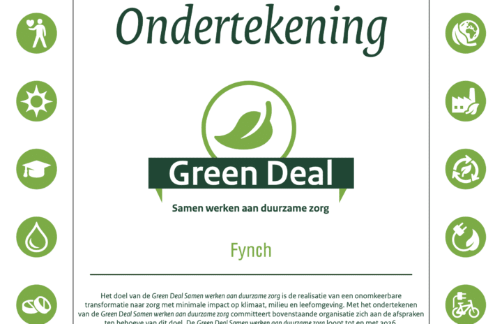 Fynch ondertekent Green Deal Duurzame Zorg